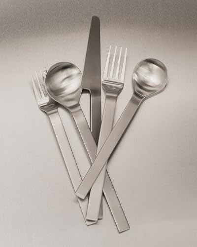As We Are Column 5-Piece Modern Stainless Steel Silverware Set for 1