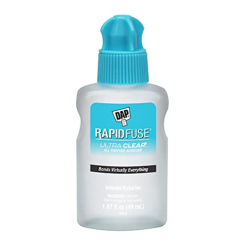 DAP RapidFuse Ultra Clear all-purpose adhesive, two 1.67 oz tubes