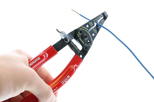 Wiha wire stripping pliers with ergonomic handles for precise wire stripping and cutting