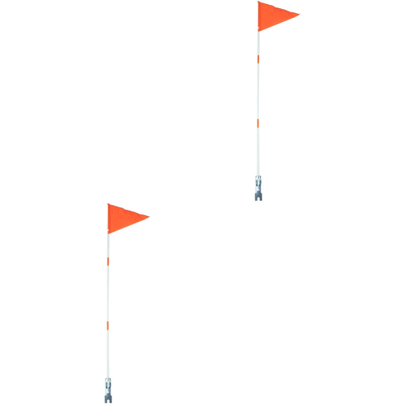 [Australia - AusPower] - Yardwe Bike Safety Flag with Pole, 2 Set Adjustable Height Bike Flags Waterproof Orange Safety Flag with Reflective Strip (6-Foot) 