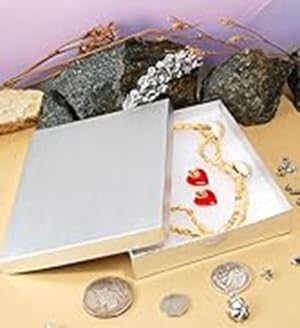 15 Pack Cotton Filled Silver Foil Paper Cardboard Jewelry Bracelet Necklace Watch Collectible Gift and Retail Boxes Size: 7" x 5" x 1-1/8" Inch by R J Displays