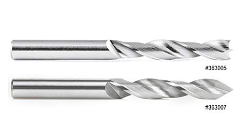 Amana Tool 363007 solid carbide right-hand boring drill bit, 5mm diameter, 55mm length, 5mm shank