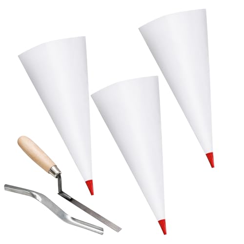 Biaungdo 3-pack red grout bags with brick jointer tuck pointer tools for tile and masonry work