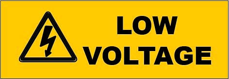 Low Voltage Electric Electricity Stickers Decals (12 Pack) Small .5x1.5