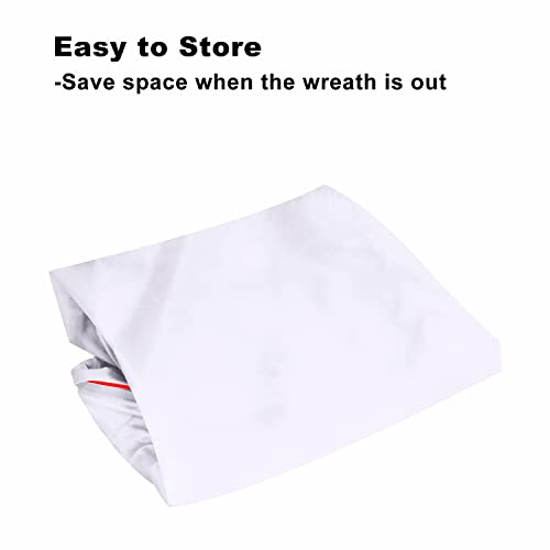 Christmas Wreath Storage Bag 36inch -Large Christmas Wreath Storage Container-Durable Oxford Fabric, Dual Zippered, Easy to Slip The Wreath in & Out, Protect Wreath Garlands from Dust-White,Pack of 2 White, 2pack 36 X 8 inch