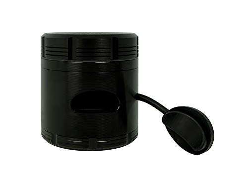 Headchef Speedy 50mm, 4 Piece Grinder, Quick Release of Herbs, Metal Herb Grinder with Sifter Scraper (Black) Black