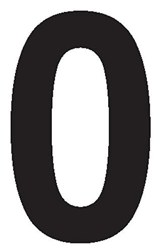 Labelmaster NUMERAL0W "Numeral 0" Labels, 2", White Vinyl (Pack of 50)
