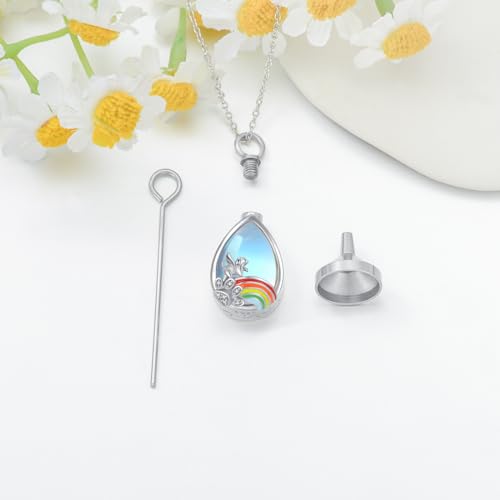 Ashes Necklace Sterling Silver Dog Ashes Necklace Rainbow Bridge Dog Cremation Jewellery Bereavement Gifts for Women