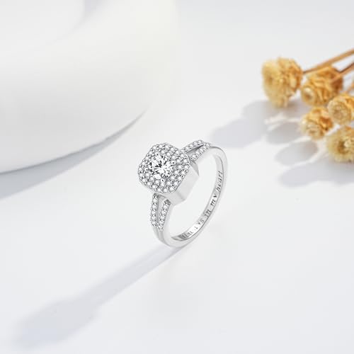 S925 Sterling Silver Urn Rings for Ashes for Women Cremation Jewelry for Ashes with Square Diamond Memorial Keepsake for Loved Ones 5