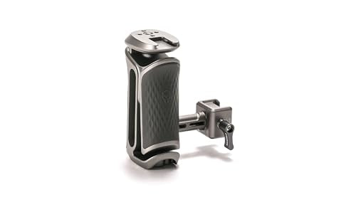 Tilta Xeno Side Handle for Filmmakers & Cameras - Titanium Gray | Secure Connection & Helps Prevent Rotation | Adjustable Height | Textured Silicone Grip | Convenient Assembly (NATO) NATO