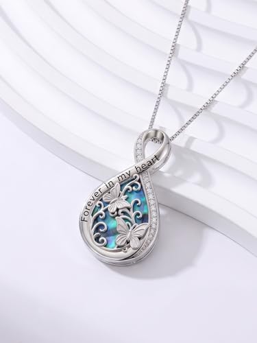 YYB Heart Urn Necklaces for Ashes with Funnel Kit Crystal Butterfly/Dragonfly/Hummingbird Cremation Jewelry Ashes Necklace for Women Memorial Jewelry Gifts for Women 2-Tree of Life