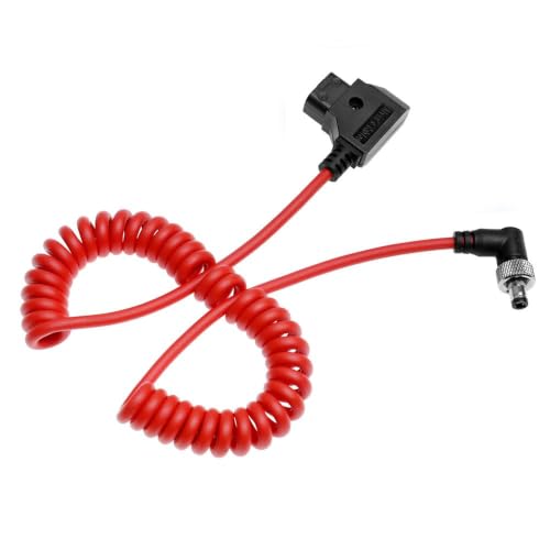 Alvin's Cables Ultra Soft Dtap to Locking DC 2.1 Right Angle Cable, Atomos Ninja Dtap Power Coiled Cable for Video Devices PIX-E7 PIX-E5 Monitor, for Hollyland Mars 400s Coiled Cable ultra soft Right Angle Lock DC