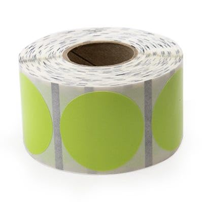 Green 1.25" Circle Direct Thermal Labels