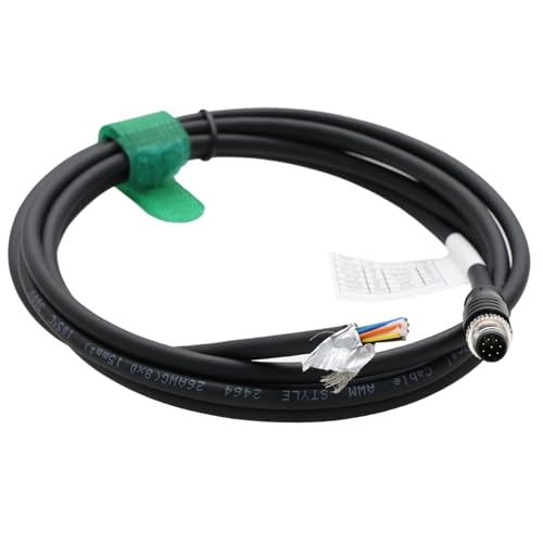GPIO Power I/O Cable for Cognex CAM-CIC-12-9M, Lucid Triton Atlas10 Industrial Camera, M8 8-pin A Coding to Open End, Shielded, 3m M8 8 pin male to open