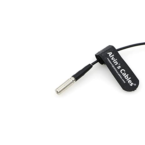 Alvin's Cables Timecode Cable for Canon R5C DIN 1.0/2.3 to Locking 3.5mm TRS 90 Degree Time Code Cord Compatible with Deity TC-1 easy-plug DIN to RA Lock 3.5mm