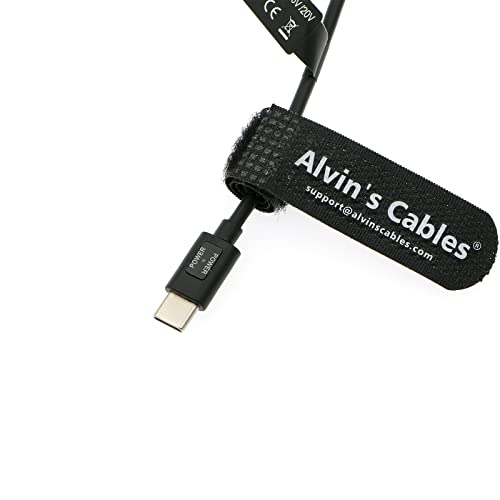 Alvin’s Cables USB-C Type-C PD to NP-F550 Dummy Battery Coiled Power Cable for Sony NP-F550| F770| F570| F970 Atomos Ninja V| Shinobi| Shogun 7 Monitor