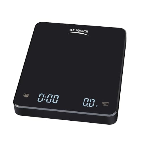 New Horrizon Rechargeable Digital Food Scales, scales kitchen, digital scale, precision scale, 0.1g x 3000g Food Scale LCD display, Coffee Scales