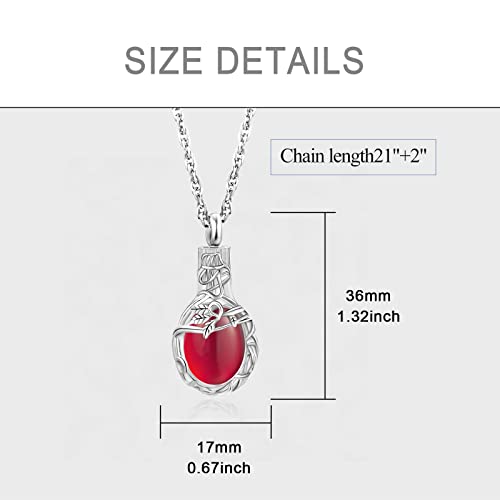 Gredstar Tree of Life Urn Necklace for Ashes, Birthstone Memorial Pendant July