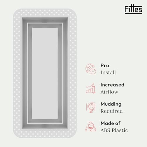 Fittes Flush Wall Vent Lite+ in cotton white, 6 x 14 inch registers, grilles and vents, 1 pack