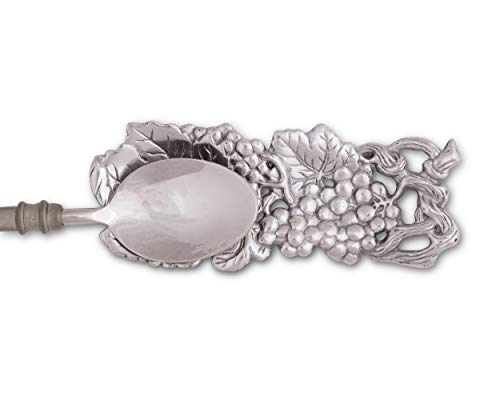 Arthur Court Grape Pattern Spoon Rest - Aluminum Metal Decorative - Holder for Kitchen, Spatula Ladle, Brush and Other Cooking Utensils 8.5 inch x 3.5 inch