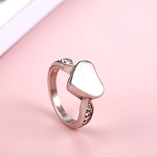 Heart Cremation Urn Ring Hold Loved Ones Ashes for Funeral Keepsake Gift Memorial Jewelry Silver 6