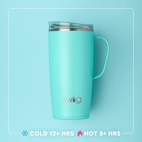 Swig Life 22oz Insulated Travel Mug with Handle & Lid, Secret Garden 22 Ounces