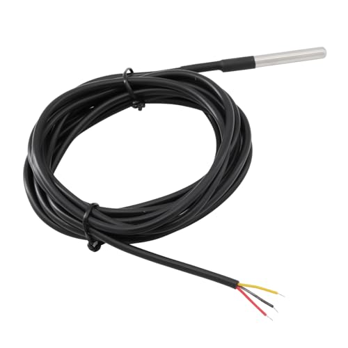 3 Metre Stainless Steel Temperature Sensor Waterproof Temperature Sensor Digital Thermal Probe Temperature Sensor Cable (Pack of 2) 2PCS 3 Meter