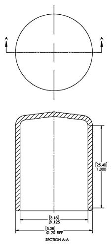 [Australia - AusPower] - (Pack of 25) 1/8"- 3/16" Round Black Vinyl Flexible End Cap Bolt Screw Rubber Thread Protector Safety Cover | for 0.125 Inch Pipe Post Tubing Rod OD Cover - 1" inside Height | by SBD 