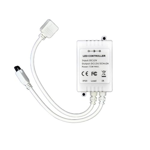 OSALADI DC12V LED Controller with 24 Buttons RGB Remote Control for SMD 5050 LED Strips, Wireless Control of Brightness and Color Changing for Lighting Applications