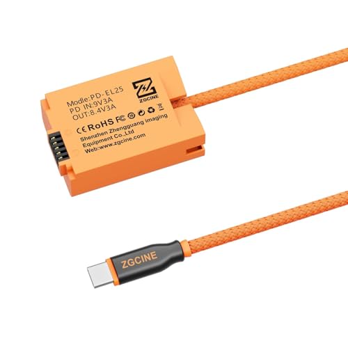 ZGCINE PD-EL25 USB-C PD EN-EL25 Dummy Battery Cable for Nikon Z50