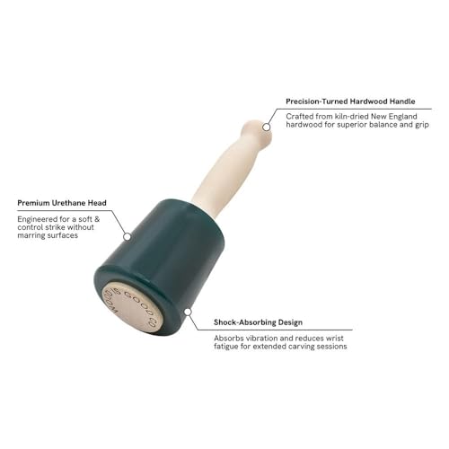 Wood Is Good WD201 20-ounce mallet with wooden handle and rubber head