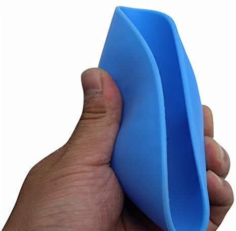 [Australia - AusPower] - 4Pcs One Set Silicone Flexible Rubber Impression Mixed Alginate Bowl Dental Mixing Bowls Blue 