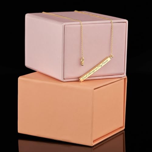 RIPFEVURN Horizontal Bar Cremation Jewelry Urn Necklaces for Ashes for Women Men Stainless Steel Cube Urn Locket for Human Ashes Holder Memorial Keepsake Pendant With Me Always Gold-Dad