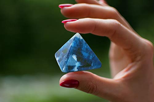 Mina Heal Natural Blue Sodalite Pyramid Chakra Healing Crystal, 1.5 inch Blue Sodalite 35mm