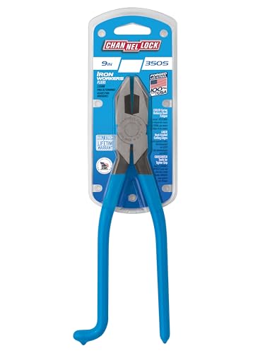 Channellock 350S 9-inch ironworkers side-cutting pliers with spring-loaded handles