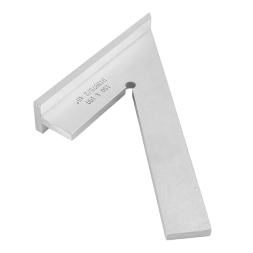 45 Degree Angle Ruler 45 Degree Mitre Angle Mechanical Engineering with Seat for Engineers and Carpenters (150x100mm)