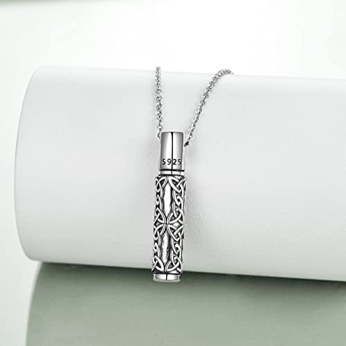 ONEFINITY Urn Necklace for Ashes 925 Sterling Silver Ashes Pendant Necklace Keepsake Cremation Memorial Jewellery Gift for Women Men Celtic Knot