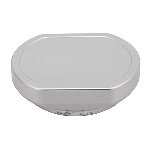 Metal Bayonet Lens Hood for Fujifilm XF 35mm F2 R WR FUJINON XF 23mm F2 R WR,XC 35mm F2,with Cap, Fuji 35mm F2 Lens Hood, Fuji 23mm F2 Lens Hood, 35mm F2 Hood, 23mm/F2 Hood, Replaces LH-XF35-2 Hood Silver