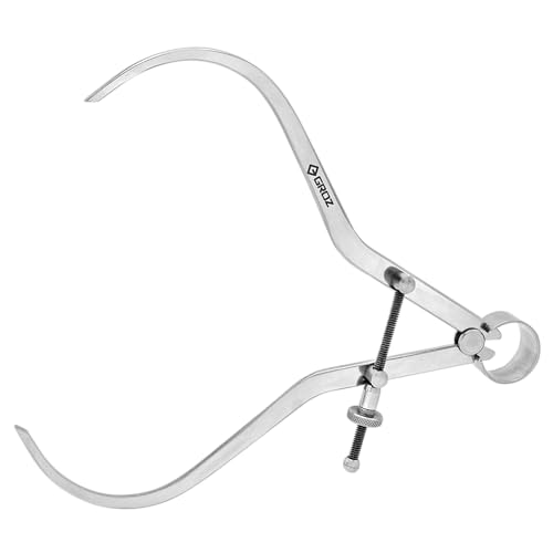 Groz 01413 8" Spring Outside Caliper, Matte Finish, with Solid Nut 8 Inch