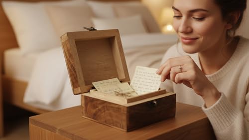 Handmade Wooden Jewelry & Keepsake Box, Decorative Storage Box, 4 x 4 Inch Blue Wash Finish