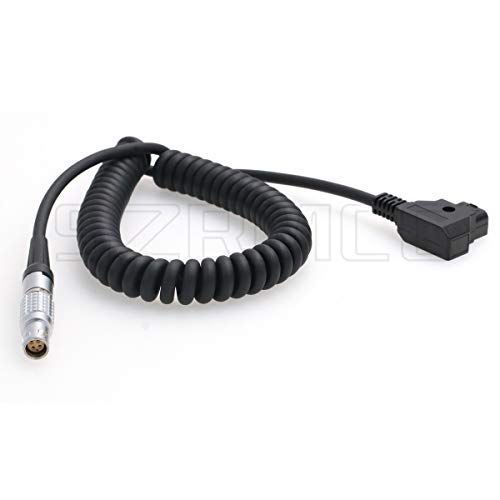 SZRMCC 1B 6 Pin Female to D-Tap Coiled Power Cable for Red Epic Weapon Scarlet MoVI Pro/XL Camera Anton Bauer Battery (Straight 6pin Coiled Cable) Straight 6pin coiled cable