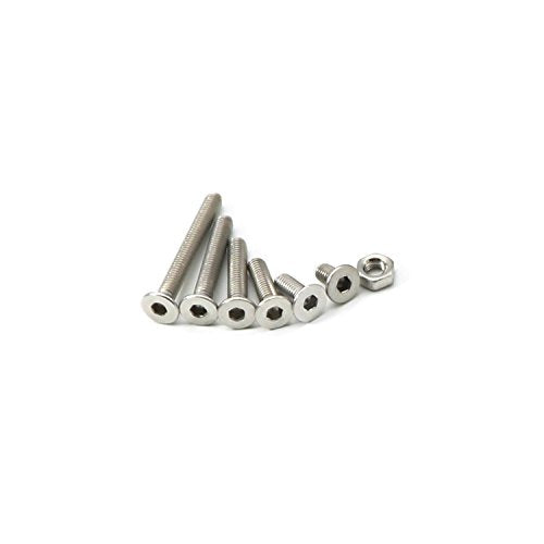 Zovfam M3 hex socket flat head screws with nuts, 304 stainless steel, 260-piece assortment set