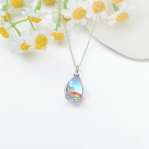 Ashes Necklace Sterling Silver Dog Ashes Necklace Rainbow Bridge Dog Cremation Jewellery Bereavement Gifts for Women
