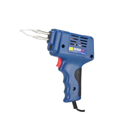DEDRA Transformer Soldering Iron Soldering Gun Strong 175 W, up to 600 °C, Lightweight 0.65 kg, Additional Lighting, Soldering Iron with LED Light, Wired Electric Soldering Gun