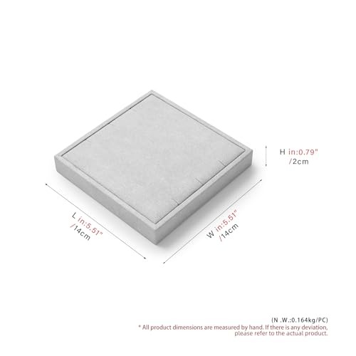 Oirlv microfiber jewelry necklace display tray in grey with compartments for organizing necklaces and jewelry pieces.