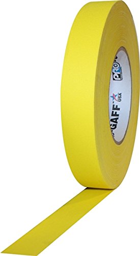 [Australia - AusPower] - 1" Width ProTapes Pro Gaff Premium Matte Cloth Gaffer's Tape With Rubber Adhesive, 11 mils Thick, 55 yds Length, Yellow (Pack of 1) 1"x55yds 