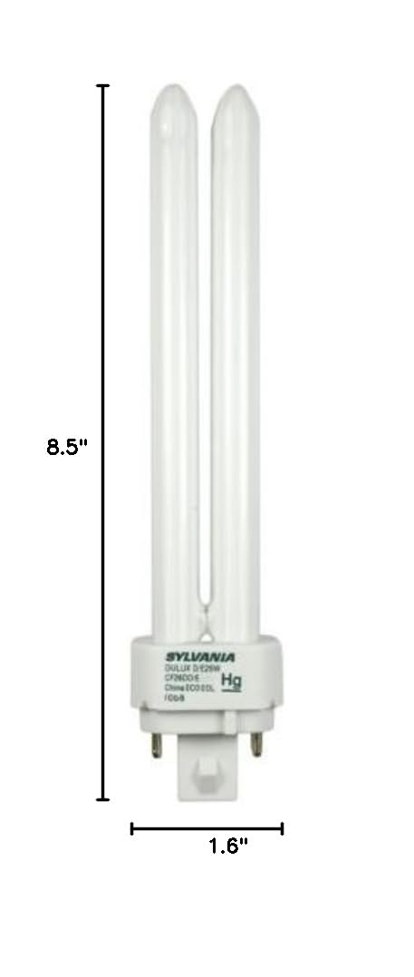 (10 Pack) Sylvania 20669 CF26DD/E/841/ECO 26-Watt 4100K 4-Pin Double Tube Compact Fluorescent Lamp