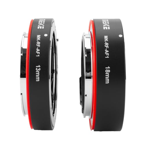 Meike MK-RF-AF1 13mm + 18mm Metal AF Full Frame Macro Extension Tube Adapter Ring Kit for EOS-R Series Cameras RF Mount Cameras EOS-R EOS-RP