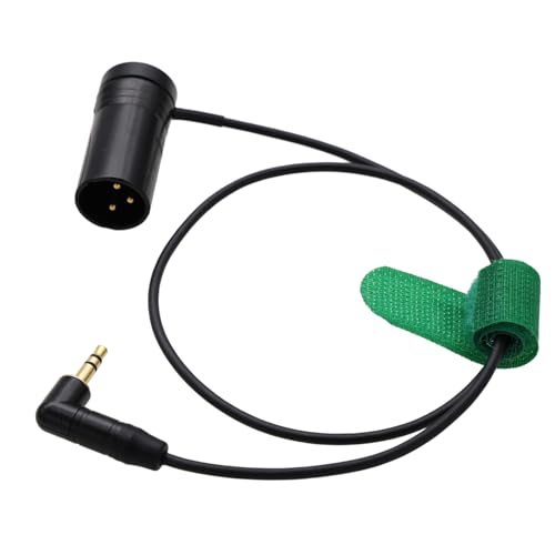3.5mm 1/8" to Low-Profile XLR 3 Pin Balanced Audio Cable for Wireless Receiver Mic to Sony Canon Camera Mixer 50cm Black 3.5mm right-angle to XLR3M low-profile, black