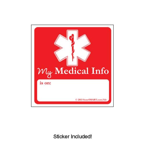 [Australia - AusPower] - StoreSMART - Vial of Life PRO Medical Info Pocket - Magnetic Back - 5-Pack - for Refrigerator, Locker, Filing cabinets - LP4X9SW-5 
